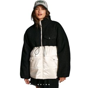 Anthropologie Maeve Nylon Shearling Liner Jacket